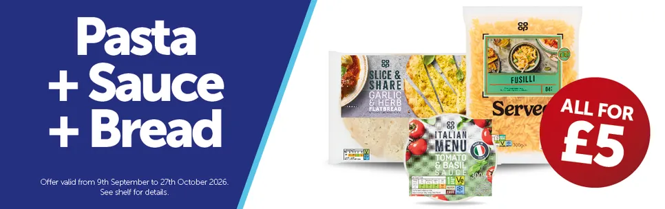 £5 Pasta/Sauce & Bread Deal