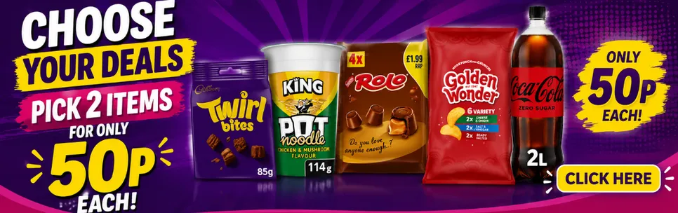 Choose Any 2 Products - 50p Each