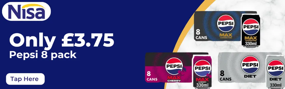 Pepsi max 8 pack £3.75