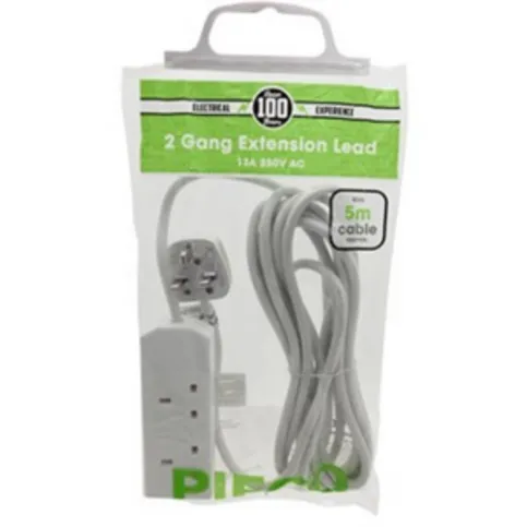 2 Gang 5m Extension Lead
