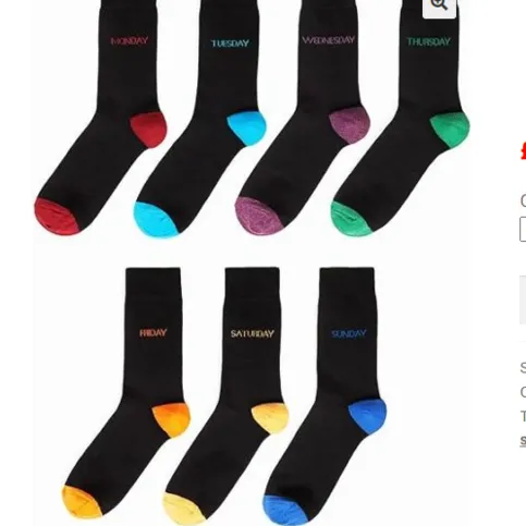 7 Days 7 pack of socks – Soft Comfortable UK Shoe Size 6-11
