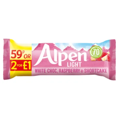 Alpen Light White Choc, Raspberry & Shortcake 19g