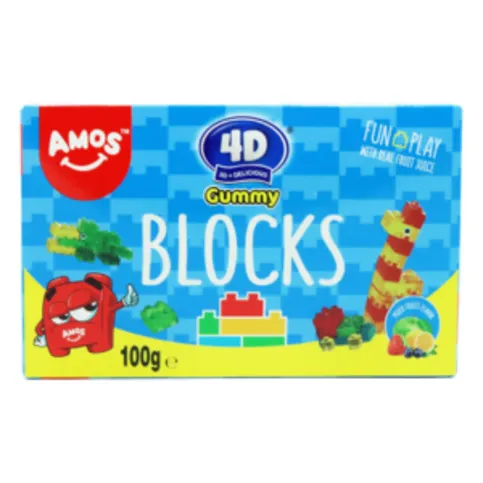 Amos 4d Gummy Blocks 100g