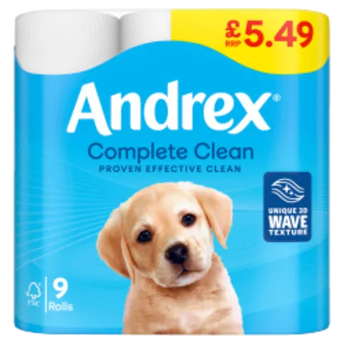 ANDREX TOILET TISSUE CLASSIC CLEAN 9 ROLL PM£5.49