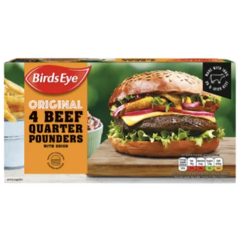Birds Eye 4 Original Beef Quarter Pounders with Onion 454g