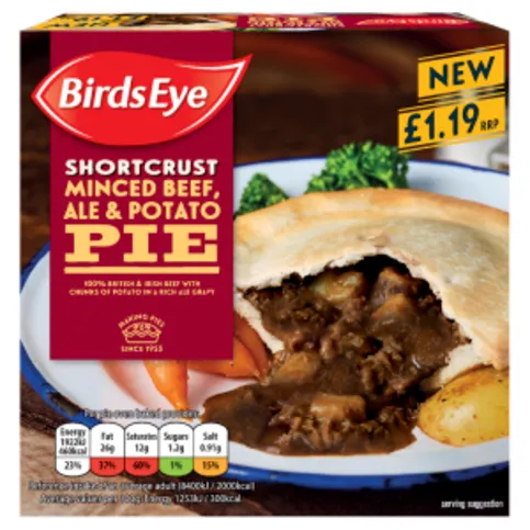 Birds Eye Shortcrust Minced Beef, Ale & Potato Pie 155g