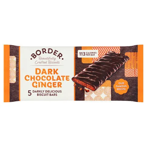 Border Dark Chocolate Ginger Darkly Delicious Biscuit Bar 24g