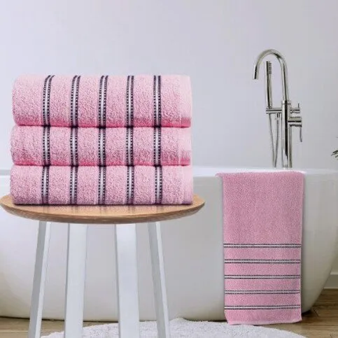Bromley Striped 3 Pack Towels