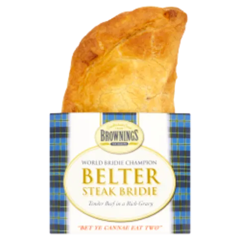 CHILLED: BROWNINGS THE BELTER STEAK BRIDIE 225G