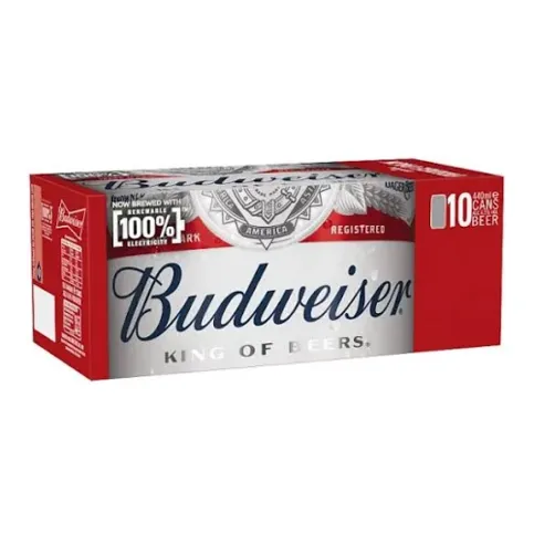 Budweiser Lager Beer Cans 10 x 440ml