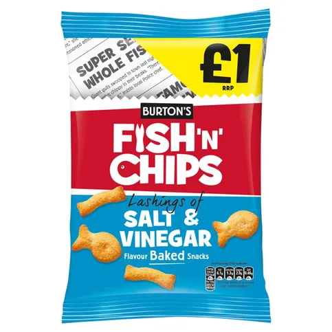 Burton's Fish 'N' Chips Salt & Vinegar 110g