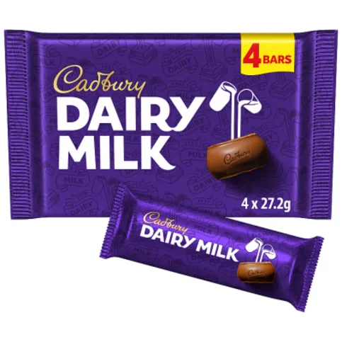 Cadbury Dairy Milk Chocolate Bars 4 x 27.2g