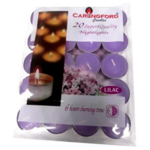 Carlingford Nightlight Candles Lilac 20 Pack