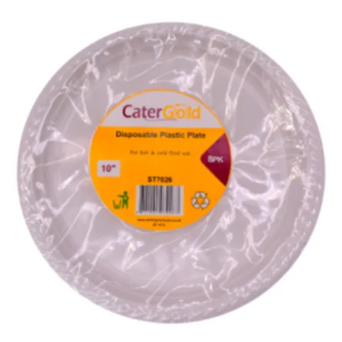 Cater Gold Disposable Plastic Plate 8 Pack