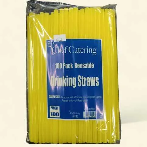 Chef catering 100 pack reusable drinking straws