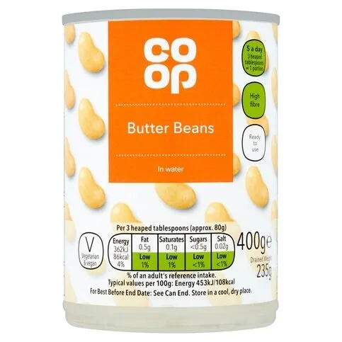 Coop Butter Beans in Water, 400g