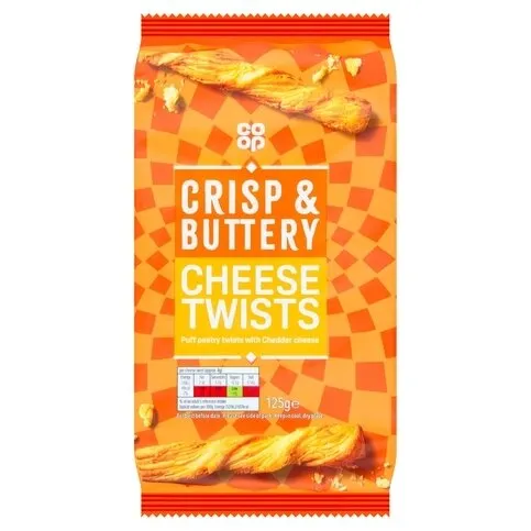 Coop - Cheese Twists (puff pastry & cheddar cheese), 125g