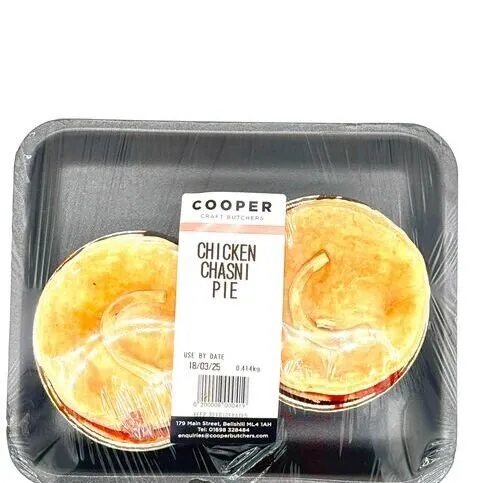 LOCAL: COOPER CHICKEN CHASNI PIE 2PK 0.443KG