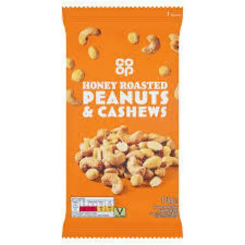 co-op honey roast peanut & cashews 175g