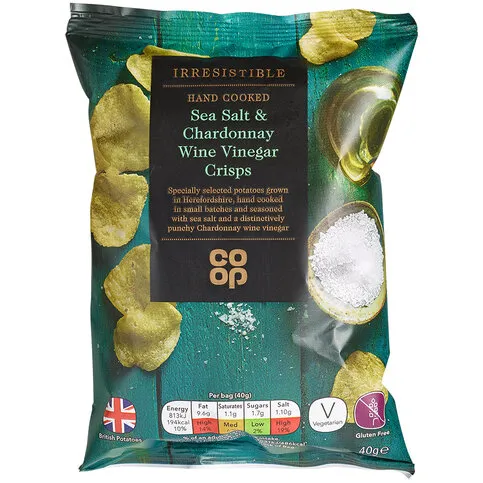 Co-op Irresistible Sea Salt & Chardonnay Wine Vinegar Crisps 40g