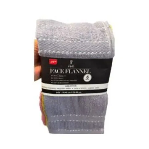 Cotton King Face Flannel 6Pk