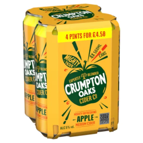 Crumpton Oaks Cider Co Mighty Refreshing Apple Medium Cider 4 x 568ml