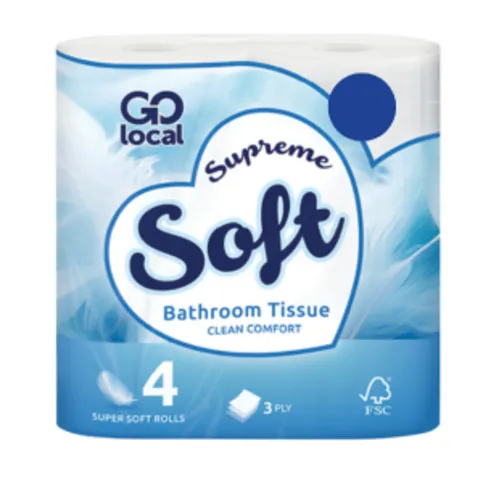 Go Local Soft Bathroom Tissue Clean Comfort 4 Rolls