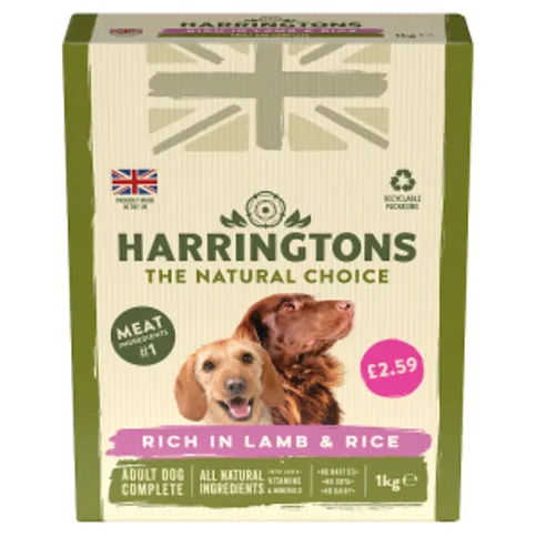 Harringtons Rich in Lamb & Rice Dry Dog Food 1kg [DOG FOOD BOX]