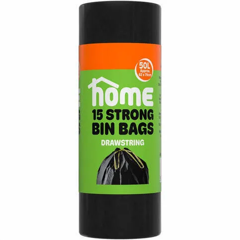 Home 15 Pack Drawstring Bin Bags