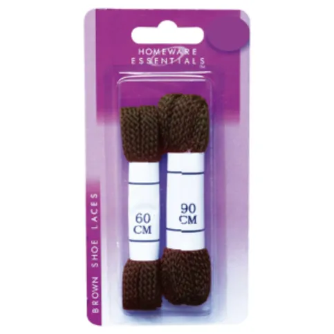 Homeware Essentials Brown Shoe Laces  60cm 2 Pack
