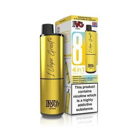 IVG 2400 Rechargeable vape kit  box of 5 Banana Edition