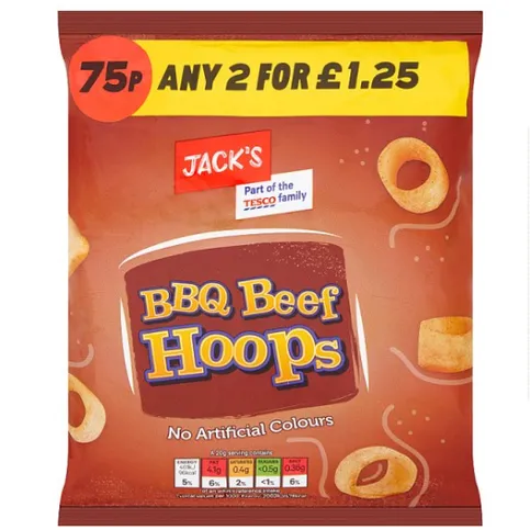 Jacks Bbq Beef Hoops 60g