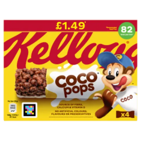 KELLOGGS COCO POPS BARS 4PK PM£1.49 (4X20G)