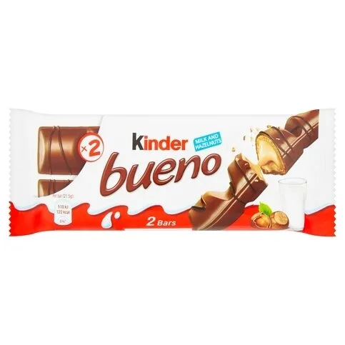 Kinder Bueno - Classic Milk Chocolate and Hazelnut,  2x bars