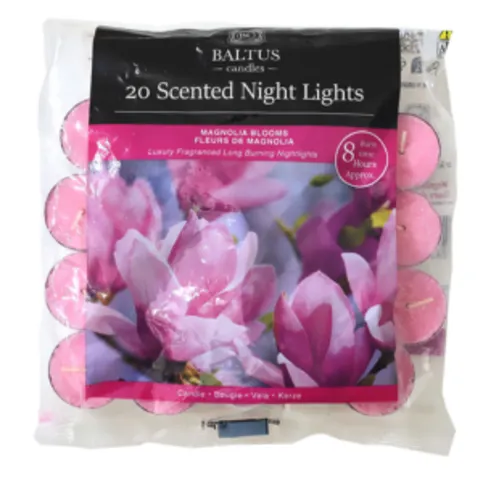 Baltus Magnolia Blooms Scented Tea Lights 8hr burn 20 Pack