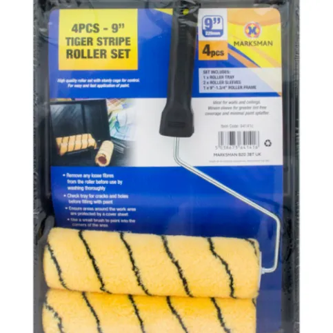 Marksman 9" Tiger Stripe Roller Set 4pcs