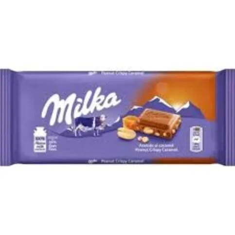 Milka peanut crispy caramel 