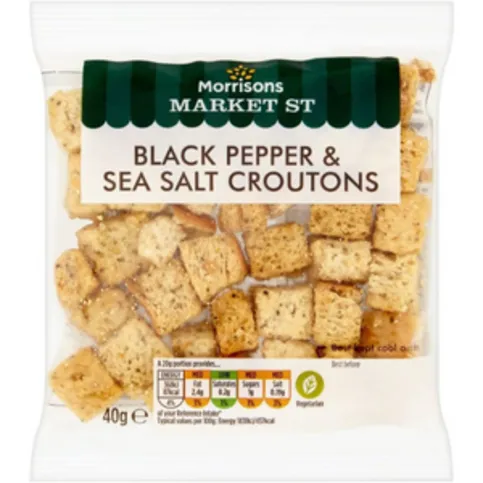 Morrisons Market St Black Pepper & Sea Salt Croutons 40g