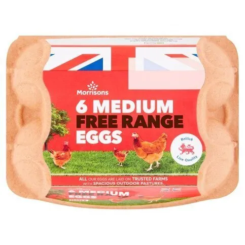 Morrisons Medium Free Range Eggs 6 Pack