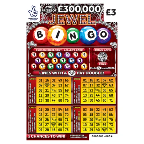 National Lottery £3 £300,000 Jewel Bingo Scratchcard Game