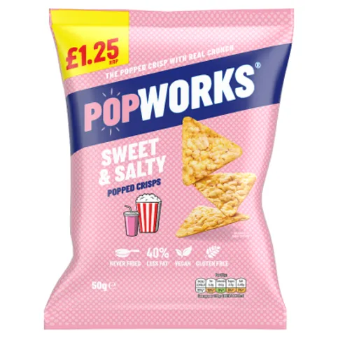 Popworks Sweet & Salty Popped Crisps 50g