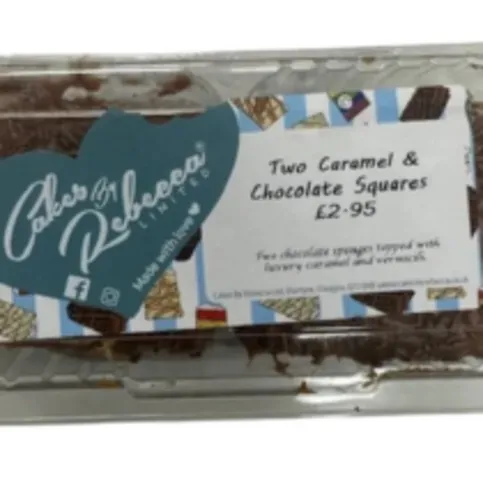 REBECCA TWO CARAMEL CHOCOLATE SQUARES