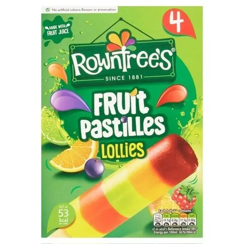 Rowntrees Fruit Pastilles Lollies 4 x 65ml