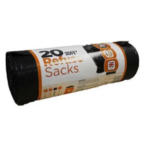 Rubina 20 Extra Heavyduty Black Refuse Sacks Roll 20 Pack