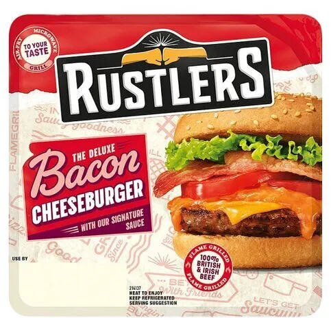 Rustlers The Deluxe Bacon Cheeseburger with Our Signature Sauce 191g