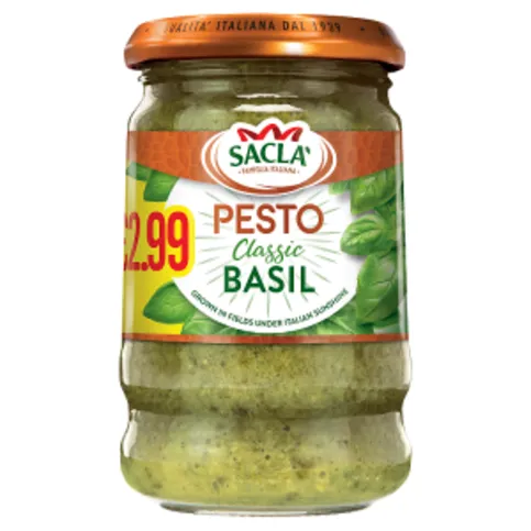 Sacla' Pesto Classic Basil 190g - Groceries