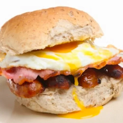 Sausage Bacon & Omelette Bap