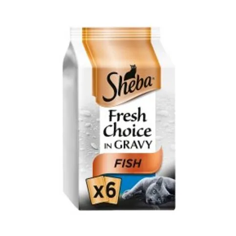 Sheba Fresh And Fine Cat Pouches Tuna & Cod in Gravy 6 x 50g
