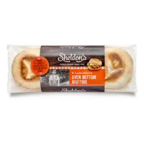 Sheldon's 6 Lancashire Oven Bottom Muffins