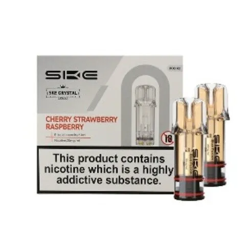 SKE Crystal Plus Cherry Straw Rasp Pod X 2